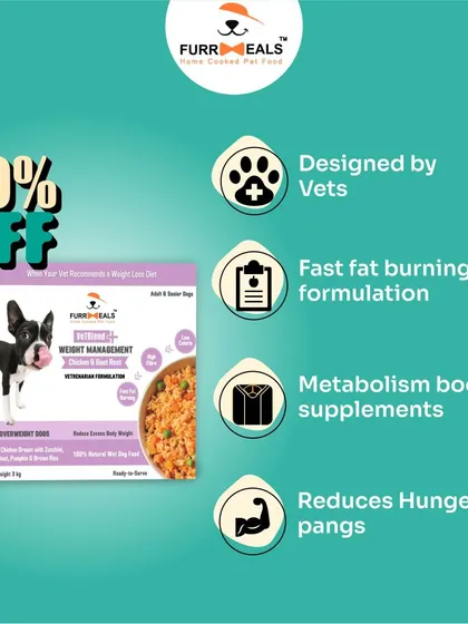 This collection of infographics and product shots provides a comprehensive guide to understanding, preventing, and managing dog obesity with my specialized diet plans and responsible treating tips.