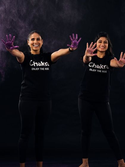 Four years of sweat, smiles, and community. This photo captures the vibrant, colorful energy that defines Chakra. We are so thankful for every person who has been a part of our journey.