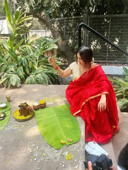 Behind the scenes of our Vishu photoshoot. It takes a lot of care to capture the beauty and essence of the Sadya, a process I enjoy as much as the cooking itself.