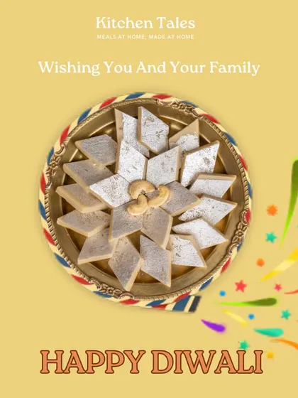 For Diwali, we bring you the authentic taste of festivals right from our home kitchen. Our kaju katli is made fresh, just like you would have at home, using pure ingredients and lots of love.