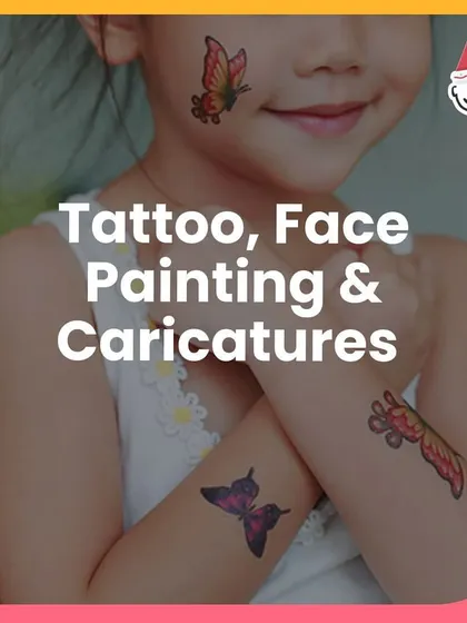 A Tattoo, Face Painting & Caricatures station, a staple at all my carnivals and festivals for some colorful fun.
