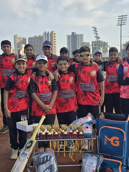 The Inningstar Tigers team posing with their trophies after our 6th Anniversary tournament. Seeing these happy faces full of pride is the biggest reward for a coach.