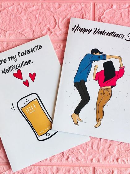 Words for your favorite person. I design these cute Valentine's cards with modern illustrations and messages like "You are my favourite notification."