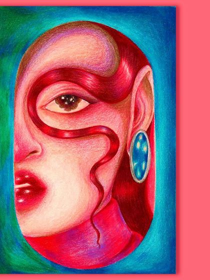 A close-up of the portrait study.