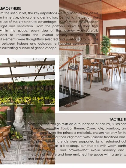 Our design philosophy rests on creating a layered atmosphere with tactile traditions. We use natural, sustainable elements like cane, jute, and bamboo, supported by a calm, neutral palette to evoke a sense of quiet sophistication.