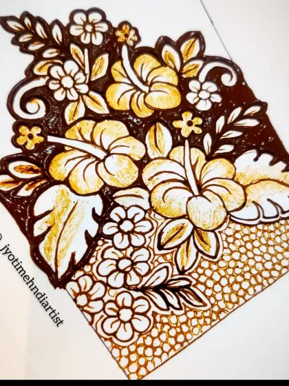 A vibrant floral bunch with hibiscus flowers, demonstrating how to use shading to create a two-tone effect.