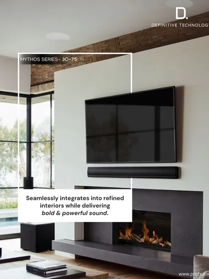 We believe audio equipment should complement your interiors, not compete with them. The Definitive Technology Mythos Series seamlessly integrates into refined spaces, delivering bold, powerful sound from a form that looks like a piece of art. It is a testament to our commitment to performance and perfection.