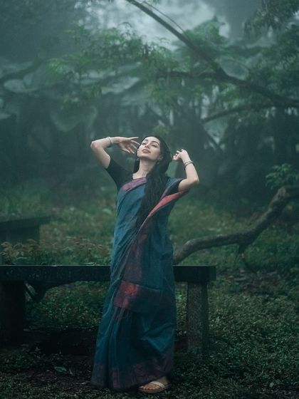 A moment of abandon and happiness in the rain during the monsoon shoot.