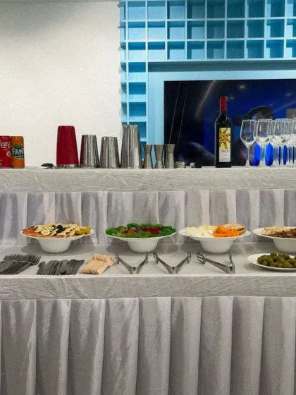 A simple yet functional setup for a wine and cheese event. I provide all the necessary glassware, shakers, and garnishes to ensure service runs smoothly.