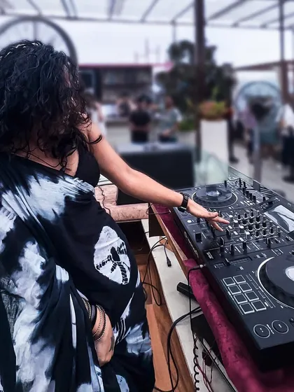 Playing underground electronic music is fun, but adding an Indian or Desi twist makes it super fun. Here I am at a brunch party, mixing genres and cultures.