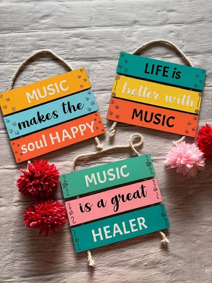 For all the music lovers, these wall hangings celebrate the healing power of music. They come in different color combinations and quotes.