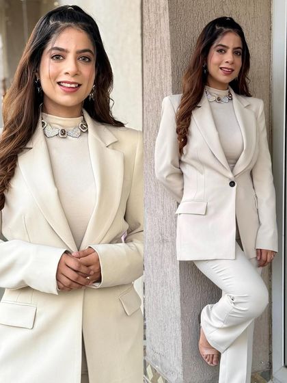 Living the pantsuit life. This all-white ensemble was for the BPTP Amstoria Verti launch, giving a chic and modern vibe.