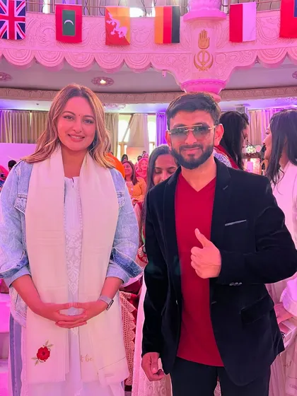 Posing with film star Sonakshi Sinha at a celebrity meet and greet. Hosting these events requires a unique skill set to keep both the celebrity and their fans engaged and comfortable.