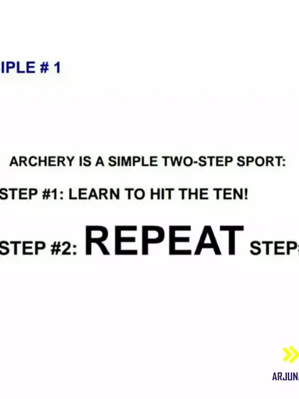 Principle #1 of our philosophy is simple. First, learn to hit the ten. Second, learn to repeat it. Consistency is the key to success in archery.
