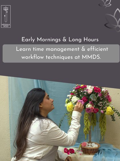 Early mornings and long hours are a reality of the floral industry. I teach time management and efficient workflow techniques to help you work smarter, not just harder.
