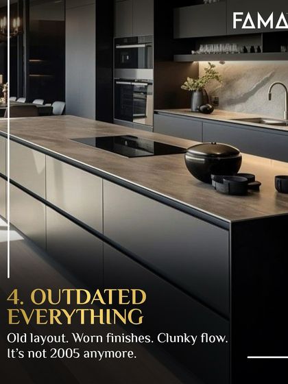 Sign 4: Outdated everything. An old layout, worn finishes, and a clunky flow are signs that your kitchen is stuck in the past. It is time for a modern update that fits your current lifestyle.