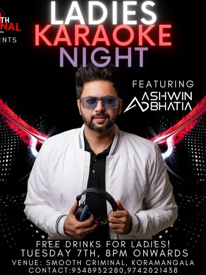 I host a variety of themed events, like this popular Ladies Karaoke Night. This poster shows a typical weekly gig, which is perfect for anyone looking for a regular spot to unwind, sing, and have a great time.
