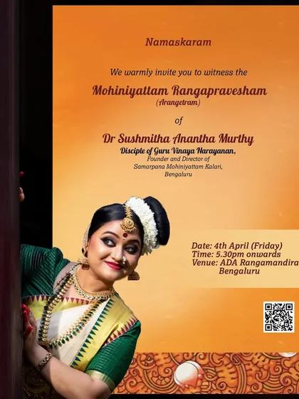 We proudly announce the maiden Mohiniyattam Arangetram from our kalari. We provide comprehensive training and support for dedicated students to prepare for their solo debut, a significant milestone in a dancer's journey.