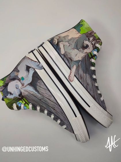 Another shot of the custom pet portrait Converse. I can paint your furry friend on your favorite pair of kicks too.