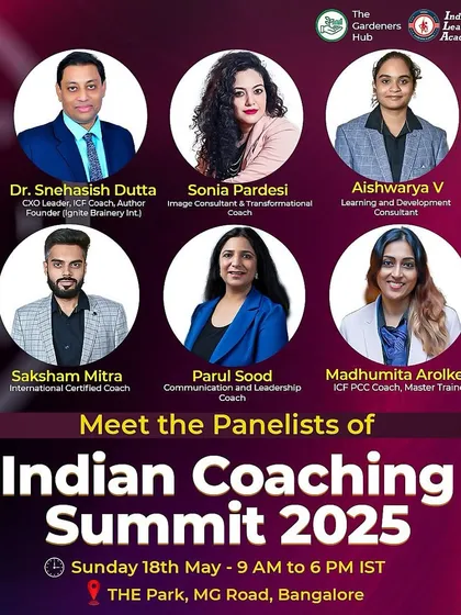 This promotional graphic announced my participation as a panelist at the Indian Coaching Summit 2025. I was excited to join this distinguished group of coaches and leaders to discuss the future of the industry.