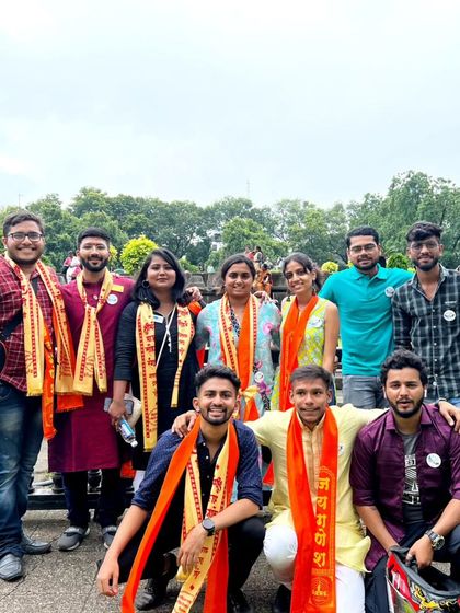 The group at Shanivar Vada, a historical fortification in the city of Pune.