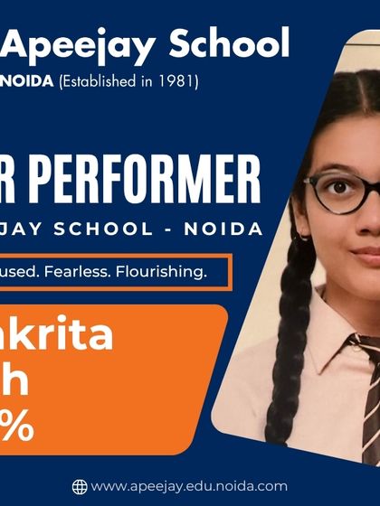 Alankrita Singh of Class 11 has turned challenges into confidence, securing an impressive 95.6% in the commerce stream through consistency and teacher support.