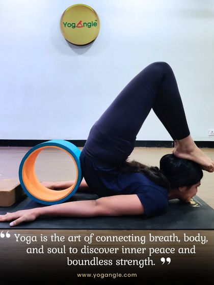 Yoga is the art of connecting breath, body, and soul. This advanced pose using the yoga wheel embodies that connection, demonstrating a beautiful balance of strength, flexibility, and inner peace.