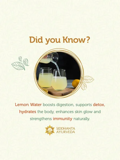 A simple glass of lemon water can be a powerful wellness tool. It boosts digestion, supports the body's natural detox processes, enhances skin glow, and helps strengthen immunity.