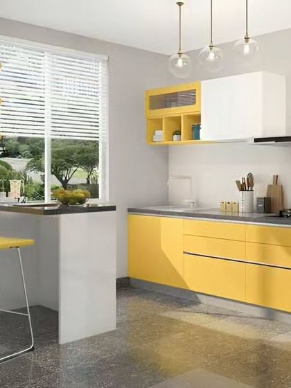 Modular Kitchen - Modular Home Interiors Modern Kitchens with Islands & Breakfast Bars photo 37
