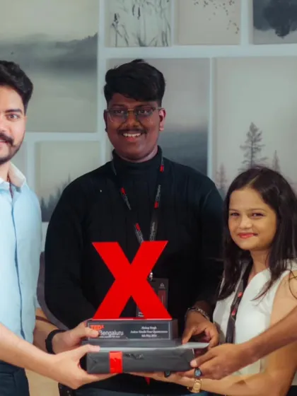 Receiving an award from the organizing team at TEDx CIT Bengaluru. It's always a pleasure to work with such dedicated and brilliant student teams.