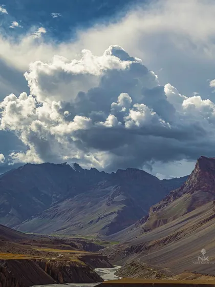 The scale of Spiti Valley is something else. This shot captures the dramatic clouds rolling over the vast, rugged landscape. My travel photography aims to bring you right into these immense, powerful environments.