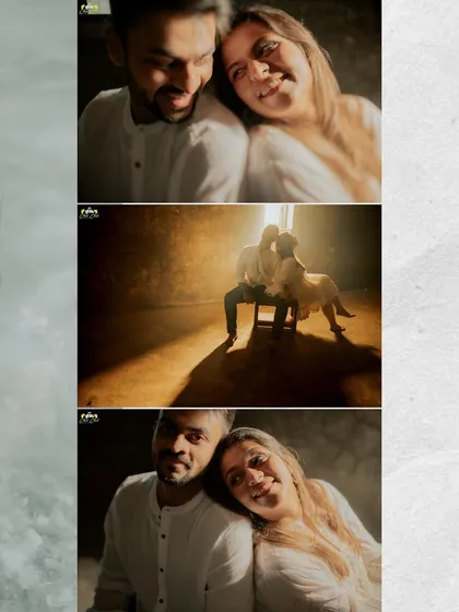 A collage from the creative dry ice session, including a shot with their beloved pet. It shows that even in artistic shoots, we can include personal and meaningful elements.