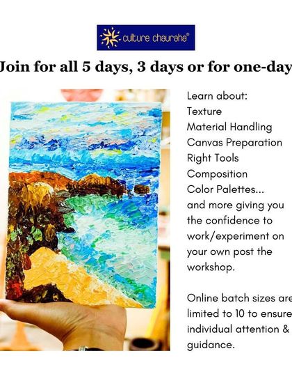 Details about our flexible Impasto Palette-Knife workshop, where you can join for one, three, or five days to build your skills.