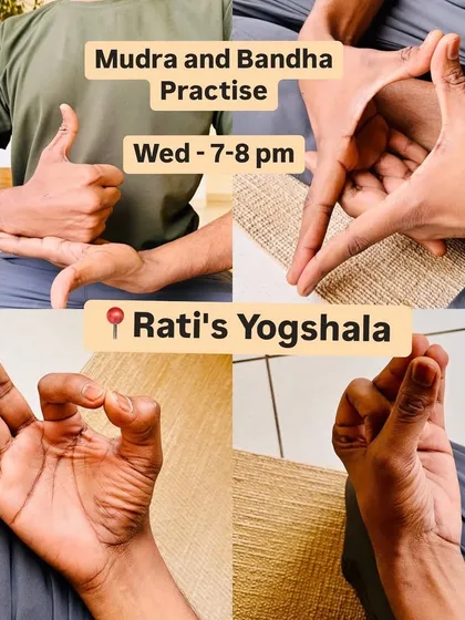 A visual guide to some of the hand gestures (mudras) taught in our workshop. These mudras are powerful tools for directing the flow of energy within the body to achieve specific physical and mental benefits.