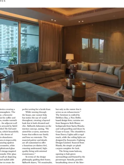 Featured in High5 Haute Homes, this living room showcases my approach to creating a welcoming family space. The design balances comfort and style, with a focus on high-quality materials and a connection to the outdoor views.