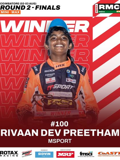 Rivaan Dev Preetham, the Mini Max winner from Round 2 of the 2025 National Championship, showing great consistency.