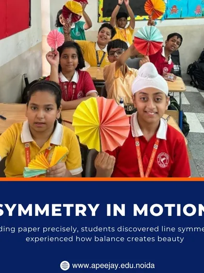 By folding paper precisely, students discovered line symmetry in motion. This activity helped them experience how balance creates beauty, a key concept in both math and art.