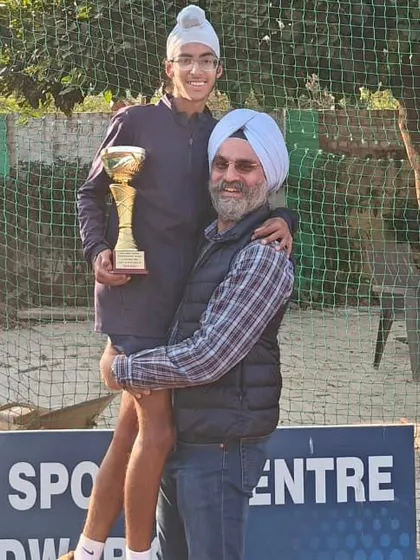 A heartwarming moment of celebration for Gurrshan Mehta with his father after winning the AITA U16 Championship Series singles title. Family support is invaluable.