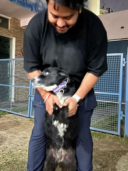 A big hug for a happy dog. This is what my boarding service is all about: providing a loving and affectionate environment.
