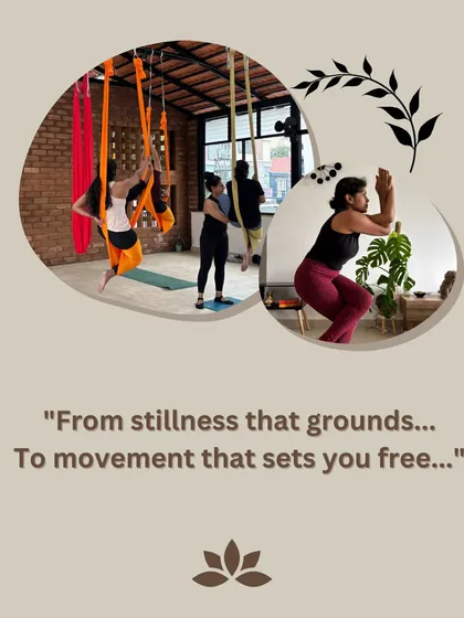 My classes offer a balance between the grounding stillness of mat yoga and the freeing movement of aerial yoga. Both paths lead to the same goal: a deeper connection with yourself.