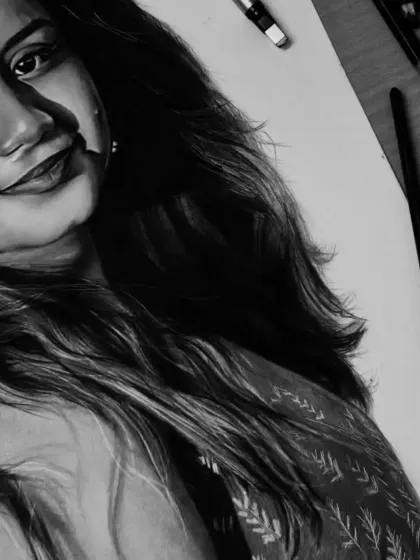 Another close-up, this time focusing on the smile and the details around the mouth.