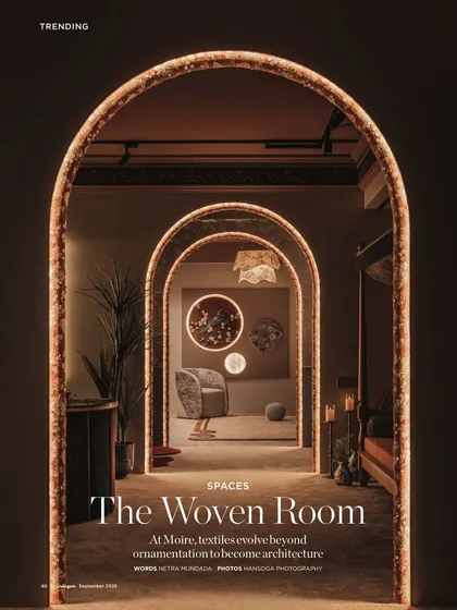 We were so grateful to see our vision for the Moire boutique celebrated on the pages of Livingetc India. This feature, titled "The Woven Room," beautifully captured our philosophy of letting textiles evolve beyond ornamentation to become architecture itself.