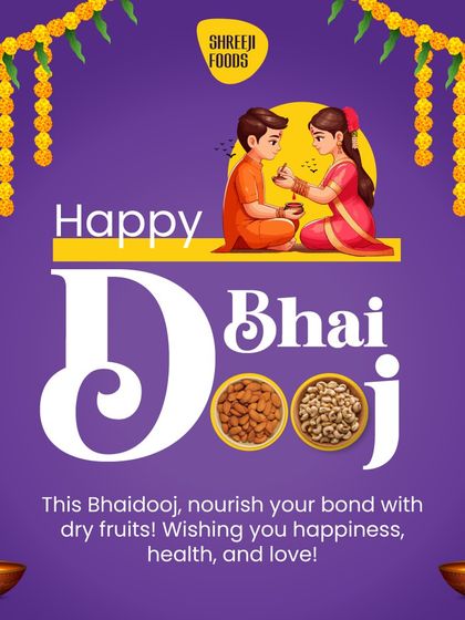 Nourish your bond this Bhai Dooj with the gift of dry fruits. It's a simple and loving gesture to wish your sibling happiness and health.