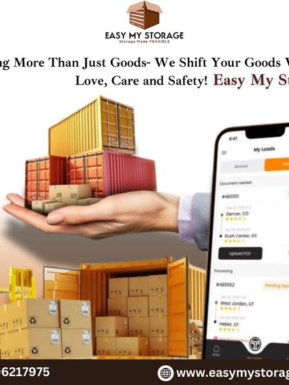 We shift more than just goods; we shift them with love, care, and safety. This image combines a view of our logistics with our tech-enabled tracking app.