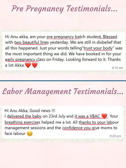 From getting the "two beautiful lines" to delivering a baby via VBAC, these testimonials show the power of confidence and the right breathing exercises.