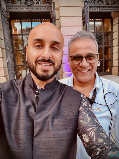 A selfie with a fellow wedding professional in Vienna. It's a global community, and it's always great to connect with talented people.