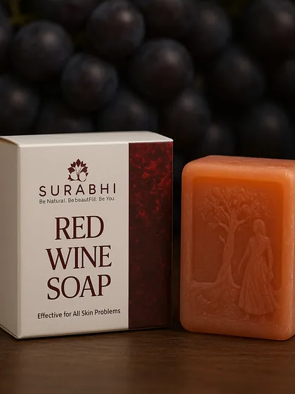 Indulge your skin with our Red Wine Soap. Packed with antioxidants from red wine, this soap helps to brighten dull skin, clear acne, and improve elasticity.