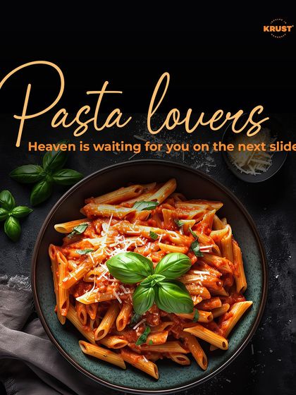 Pasta lovers, heaven is waiting. Our kitchen is ready to toss up your favorite pasta, made fresh just for you.