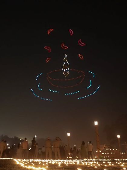 A single diya formation from our Dilli Deepotsav show. This simple yet powerful image represents the essence of Diwali, a festival of light, hope, and new beginnings.