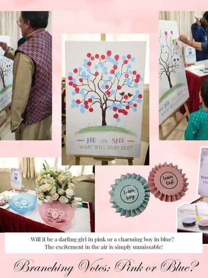 He or She, what will baby be? A thumbprint voting tree is a wonderful, interactive way for guests to share their guesses and leave a beautiful keepsake for the parents.